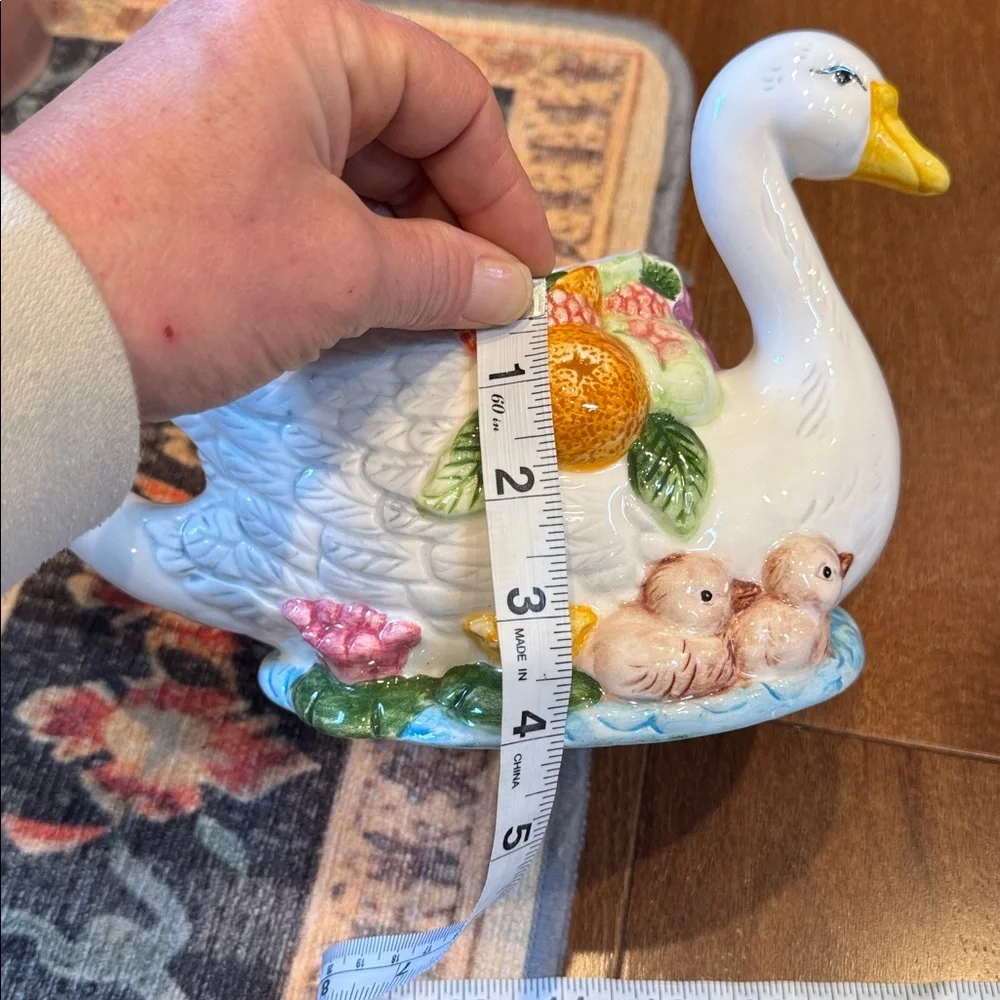 Vintage Colorful Swan Ceramic Teapot
